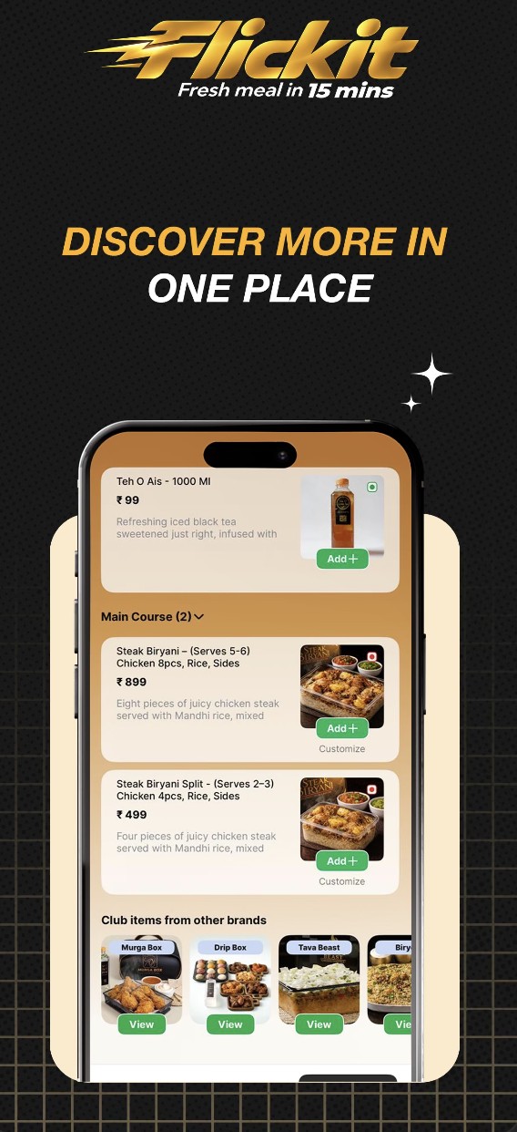 Flickit discover screen: Discover more in one place